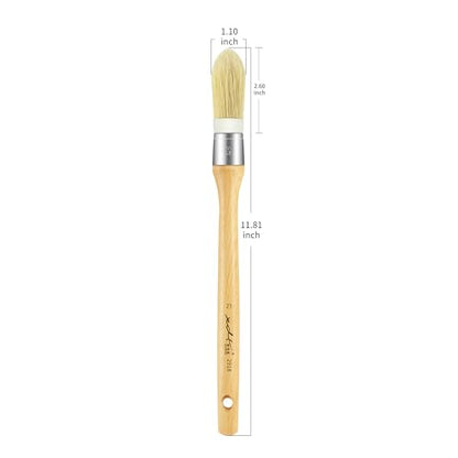 XDT#2918-21 Chalk Paint Brush, Wax Paint Brush Set for Furniture Crafts, Natural Bristle Oval Paint Brushes for All Painting and Waxing, Washable Reusable, No Shedding - size: #21