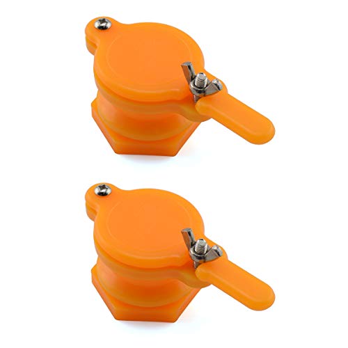 SDTC Tech 2-Pack Honey Gate Valve Yellow Nylon Extractor Tap for Bucket Beekeeping Supplies