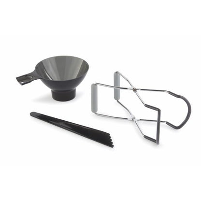 Ball Utensil Set of Jar Funnel, Jar Lifter, Bubble Remover, Black, 3-Count (Pack of 3)