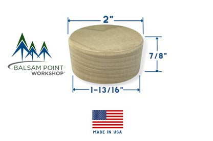 2-Inch Poplar Wood Bourbon Wine Barrel Cask Keg Bung Plug - Great for Home Brewers, Distillers, Wine Enthusiasts (2-Pack)