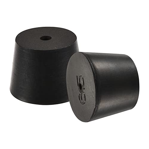 MECCANIXITY Rubber Tapered Plug 27mm to 34mm with Hole Test Tubes Bungs Stopper Black for Lab Home 5 Pieces - size: 27mm - 34mm