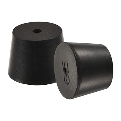 MECCANIXITY Rubber Tapered Plug 27mm to 34mm with Hole Test Tubes Bungs Stopper Black for Lab Home 5 Pieces - size: 27mm - 34mm