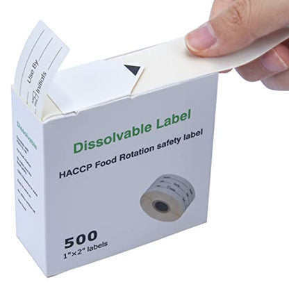 L LIKED 500 Stickers Use by 1 x 2 Inch Dissolvable Food Storage Labels for Containers - color: Black