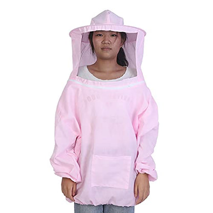 Bee Jacket, Bee Suit With Veil Sting Proof Ventilated, Bee Suits For Men Women Sting Proof For Beekeeping Supplies - color: Pink