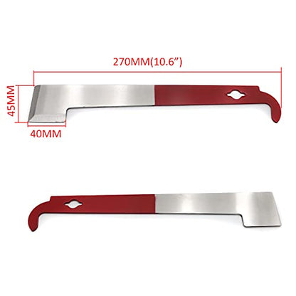 HongK- [Multipurpose Tool] Bee Hive Tool Stainless Steel Scraper J Hook Frame Lifter Gripper X 2 Beekeeping Equipment [P/N: ET-TOOL033 X2-SR] - size: 1 pair