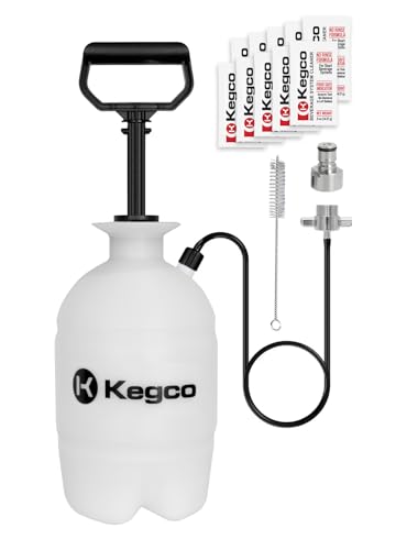 Kegco 1 Gallon Homebrew Hand Pump Pressurized Kegerator Cleaning Kit w/No-Rinse Cleaner - color: 1 Gallon Homebrew Cleaning Bottle
