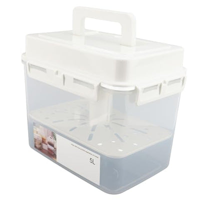 SUNGOOYUE Kimchi Container, PP Pickle Fermentation Storage Container 5L with Sealed Lid and Stainless Steel Press Plate, Food Storage for Kimchi Sauerkraut Pickles Home Kitchen