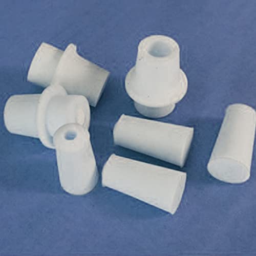 Othmro 10Pcs Drilled Rubber Stopper with Airlock, White Drilled Bungs Stopper with 0.51" Hole for Fermentation Use, Homebrewing Beer Kombucha Airlock Stopper