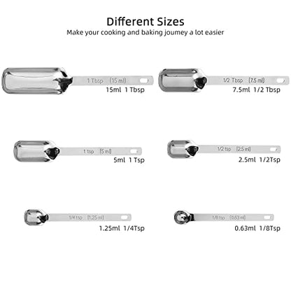 Measuring Cups and Spoons Set of 12, Stainless Steel Stackable Measuring Cups and Spoons Set With Leveler, Metal Measuring Spoons and Cups for Dry or Liquid Ingredients During Kitchen & Baking - color: B01: Siliver-5Cups+6Spoons