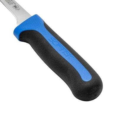 Sof-Tek, 6" Boning Knife, Narrow, Soft Grip Handle,Silver/Black/Blue - color: SofTek Standard