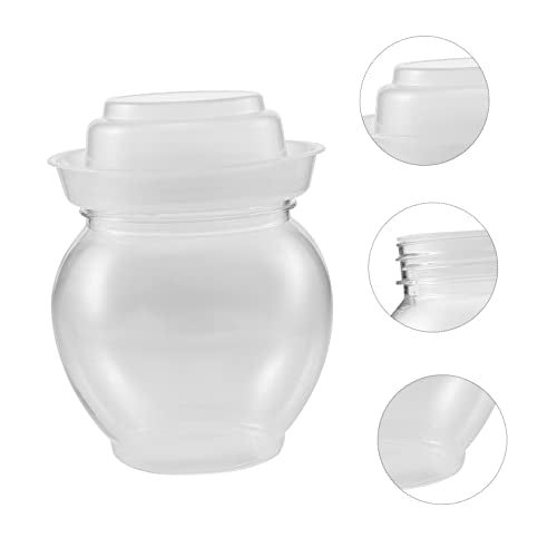 Unomor Kitchen Sealed Pickle Jar Airtight Fermenting Container for Kimchi Storage Jar Inner Lid for Dried Fruits Honey