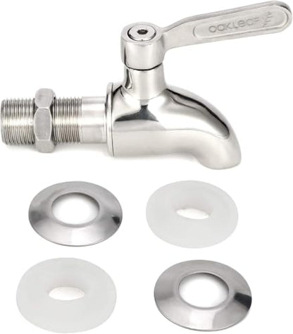 Oak Leaf Replacement Spigot for Beverage Dispenser, Stainless Steel Spigot for Drink Dispenser, Water Dispenser Faucet, Food Grade, 2 Pack - size: 2 Packs