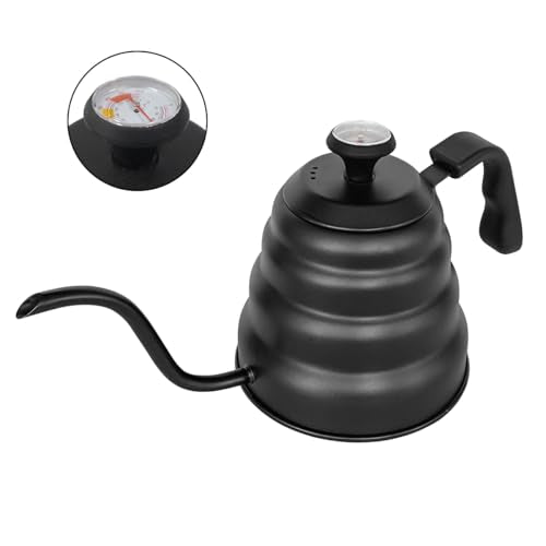 Gooseneck Kettle 1200ml for Pour Over Coffee Stovetop – Stainless Steel Coffee Pot with Precision Spout, 304 Food-Grade BPA-Free, Heat-Resistant Handle, for Gas Electric Ceramic Stove - size: 1200ML