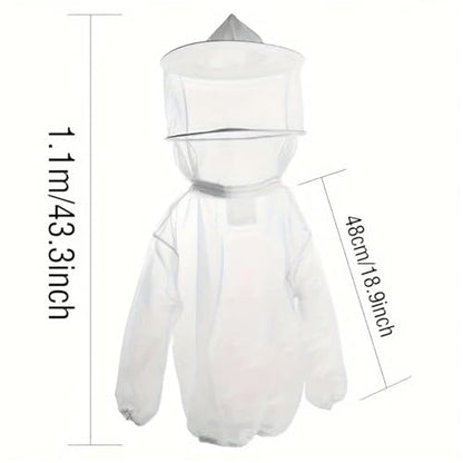 Mosquito Suits For Adult 2Pcs Breathable & Durable Men's Beekeeper Suit - Professional Transparent Protective Jacket with Hooded Veil for Safe Beekeeping