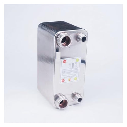 Heat Exchanger,38 Plates Heat Exchanger Beer Wort Chiller Cooler Stainless Steel for Homebrew Cooling