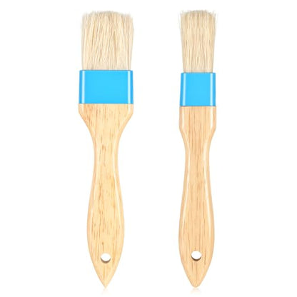 Pastry Basting Brush Food Brushes Heat Resistant Wooden Handle Pastry Brushes for Baking BBQ Brush for Cooking Butter Egg Wash Glazing Oil Sauce (1/1.5-2PCS)