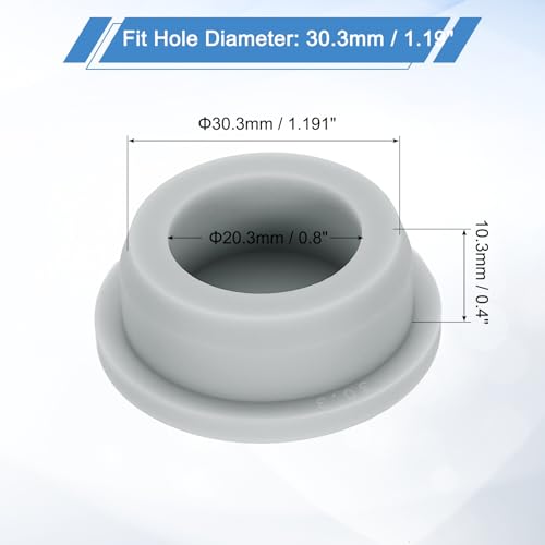 uxcell Silicone Rubber Plug, High Temp Round Hole Plug Waterproof Rubber Stopper Pipe End Caps Fit 30.3mm/1.19" for Bathtub Bottle Sealing, Grey - size: 30.3mm/1.19"