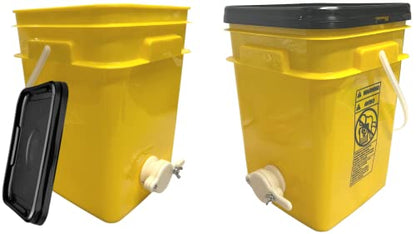 House Naturals Honey Food Grade 4 Gallon Square Bucket with Honey Gate for Beekeeping and Lid (Pack of 2) Made in USA