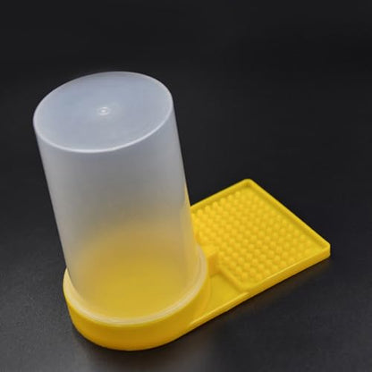 Happyyami 4Pcs Bee Feeder Water Cups PP Material Beehive Entrance Feeding Tool for Beekeeping Supplies Garden Bee Waterer Station Easy Operation Without Opening Hive