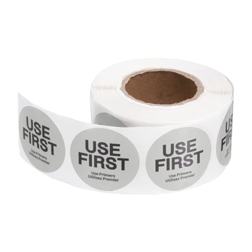 PATIKIL 500 Pcs USE First Stickers, 1.5 inch Round Use First Stickers Food Service Circle Inventory Control Adhesive Labels for Food Service Kitchen Restaurants Retail Storage Date, Gray - color: Gray, size: 1.5 Inch
