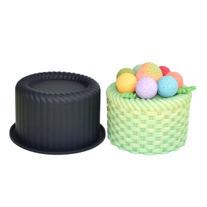 Silicone Mold, Basket-Shaped Baking Molds for Mousse Cake, Chocolate, Jelly, Candy, Wax, Candle Making, Non-Stick Food Grade Silicone Mould (G_ Flower Basket) - size: G_ Flower Basket