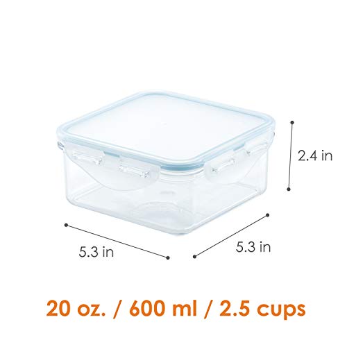 LOCK & LOCK Purely Better Tritan Container/Square Food Storage Bin, 20 Ounce, Clear - size: 20 Oz., style: Square