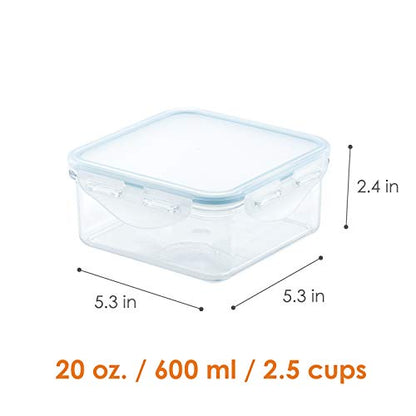 LOCK & LOCK Purely Better Tritan Container/Square Food Storage Bin, 20 Ounce, Clear - size: 20 Oz., style: Square