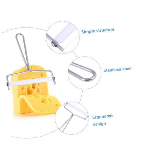 2pcs Stainless Steel Multi-purpose Cheese Slicer and Cream Cutter Efficient Butter Scraper for Kitchen and Bakery Ergonomic Wire Handle Silver Finish