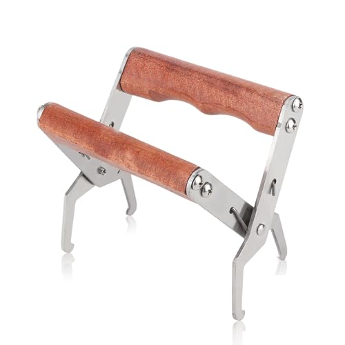 Bee Frame Clip, Stainless Steel Bee Frame Clamp with Wooden Handle Beekeeping Tools Frame Grip Holder for Beekeeper Supplies Beehive Equipment