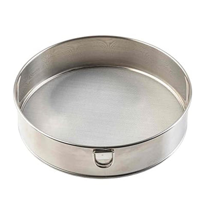 Tablecraft Fine Mesh Sieve Strainer, 8-Inch Round Durable Stainless Steel Sifting, Straining, and Dusting, Comfort Grip, Baking, Food Prep Tool for Foodservice, Restaurant and Home Use, 2" Deep - size: 8 Inch