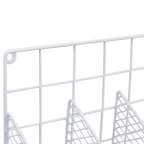 Home Basics Organizer Rust Resistant, Perfect for Food Storage, Silver Foil, Wax Paper, Sandwich Bags, Plastic Wrap-Mounts,White - color: White