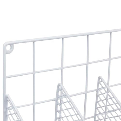 Home Basics Organizer Rust Resistant, Perfect for Food Storage, Silver Foil, Wax Paper, Sandwich Bags, Plastic Wrap-Mounts,White - color: White