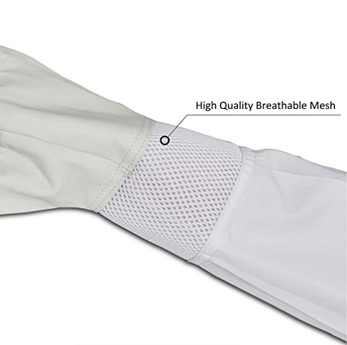 Beekeeping Supply Goatskin Leather Beekeeper Gloves with Vent Long Canvas Sleeve & Elastic Cuff XL