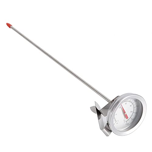 12 inch Dial Thermometer, Homebrew Kettle Clip on Thermometer Home Brew Wine Beer Thermometers, Stainless Steel Stem Meat Cooking Thermometer