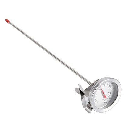 12 inch Dial Thermometer, Homebrew Kettle Clip on Thermometer Home Brew Wine Beer Thermometers, Stainless Steel Stem Meat Cooking Thermometer