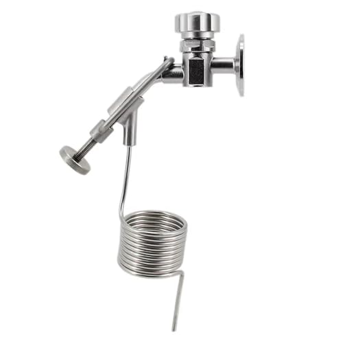 1.5" Triple Clamp Sampling Valve SS304 With Coil Defoamer - Brewing Sanitary Valve for Conical Fermenters, Homebrew Beer Foam Removal(TC50.5mm and coil) - size: TC50.5mm and coil
