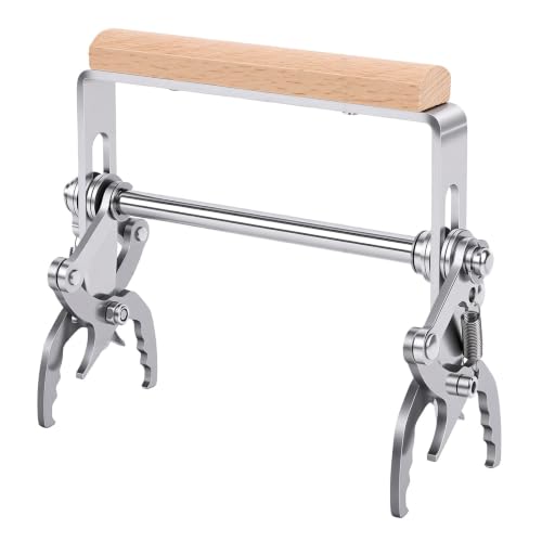 Beehive Frame Clamp, Stainless Steel Honeycombs Lifting Gripper with Wooden Handle for Beekeeping Transfer, Beekeeping Frame Gripper Holder and Lifter Tool
