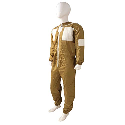Clothes N Leather Gear Beekeeping Semi Ventilated Protection Beekeepers Suit with Fencing/FaceZipper Veil - size: Large