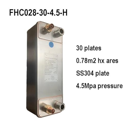 Female Thread Plate Wort Chiller Version 0.78m2 Heat Transfer 30 Plates SUS304 Stainless Steel Brazed Plate Heat Exchanger