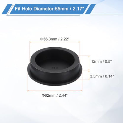 uxcell Silicone Hole Plug, Waterproof Round Rubber Stoppers Bottle Seal Plugs Tube Pipe End Caps for 55mm/2.17" Hole for Bathtub Bottle, Black - size: 55mm/2.17"