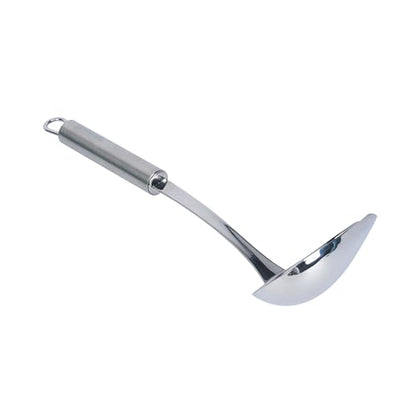 Restaurantware Stainless Steel Soup Ladle with Pour Spout - German Standard Gravy Ladle, Dishwasher Safe, Heat Resistant - Easy Pour Spout Ladle for Serving Soup, Sauce, Gravy - style: Pour Spout Ladle