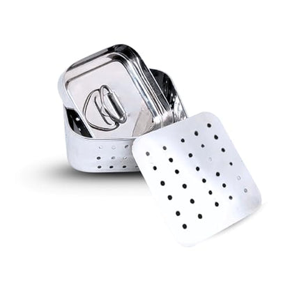 AaraVibe® Paneer Maker Steel | Paneer Maker | Paneer Maker Mould Press – 750ml (Large) Stainless Steel Square Press for Homemade Paneer, Tofu & Sprouts | 1 Year Warranty & Free Paneer Recipe eBook