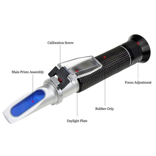 Agriculture Solutions Alcohol Refractometer for Spirit Alcohol Volume Percent Measurement with Automatic Temperature Compensation (ATC), Range 0-80% v/v.