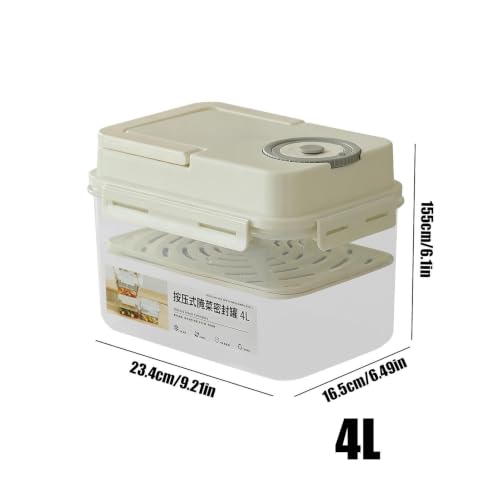 Fermentation Container - Adjustable Inner Lid, Manual Degassing Vegetable Maker, Anaerobic Sauerkraut Maturation Tank, 4L Plasticc Brine Sealing Tub | Traditional Alternative for Chefs & Fermenters