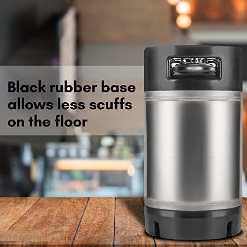 TMCRAFT New 3 Gallon Ball Lock Keg, Stainless Steel Beer Keg with Dual Rubber Handle for Home Brew