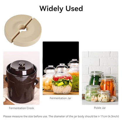 Fermentation Crock Weight - Ceramic Fermentation Stone Weight for Gallon Jar Canning Pickling Cabbage Kimchi Vegetables & Food Preservation, 4.3"