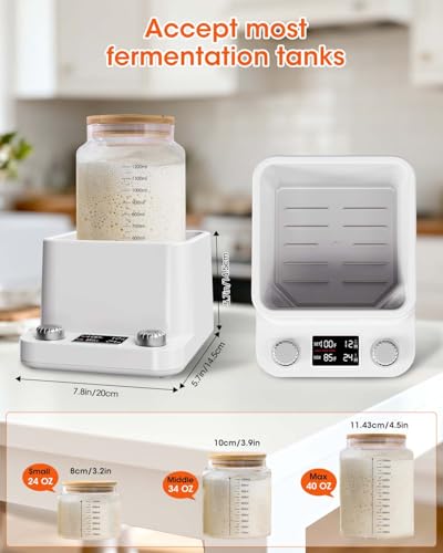 MYMULIKE Sourdough Starter Warmer for Sourdough and Kombucha Brewing - Waterproof Water Bath Heat Pad for Constant Temperature Control - Multi-Purpose Kitchen Warmer for Bread Proofing and Yogurt - color: White