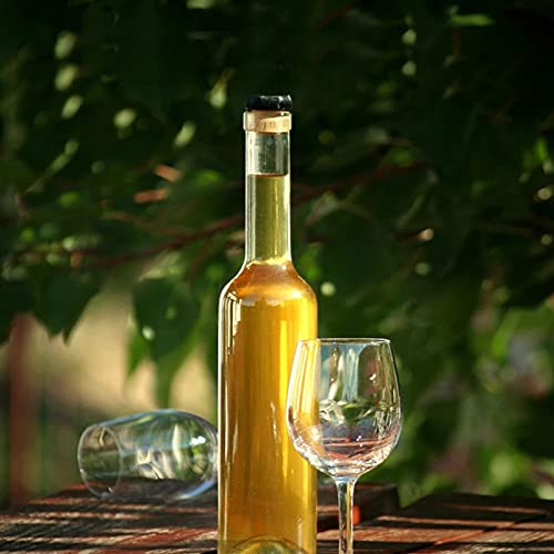 DHSBTLS 12 Pack 500 ml/16 oz Clear Glass Bottles With Cork Lids & Seal Shrink Capsules Caps,Home Brewing Wine & Juicing Bottles For Bordeaux Wine,Beverage, Sparkling Wine,Kefir,Decor | 500ml Home Brewing Bottles with Shrink Capsules, Juicing Bottles for B