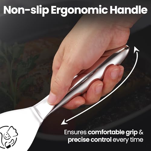 Gourmet Easy Fish Spatula Set, Ultra-Thin Edge Easy Flipping – Fish Edition | Stainless Steel, Kids Friendly, Ergonomic Non-Slip Grip for Secure Control, Versatile Use, Dishwasher Safe, 5-Year Warranty - color: Fish Edition