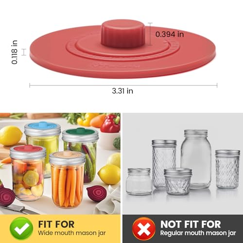Original Patented Airlock Fermentation Lids for Wide Mouth Mason Jars, Fermenter Caps, Fermentation Kit for Sauerkraut & Pickle Kit, One Way Waterless Airlock Valve - BPA-Free (Jar Not Included) - size: Wide Mouth